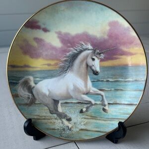 Vintage Enchanted Shores of the Unicorn plate by Sanderson